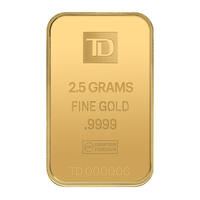 Image for 2.5 gram TD Gold Bar from TD Precious Metals